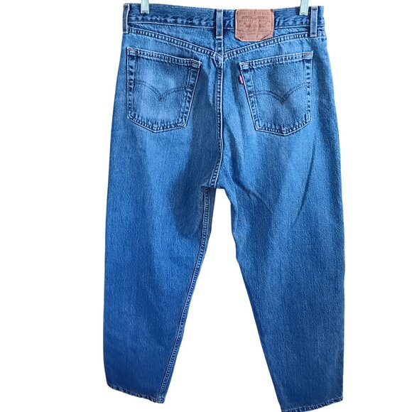 34x30 Women's Levis 560 Jeans Vintage Relaxed Fit Tapered Leg 1990's Mom Repairs - Picture 2 of 6